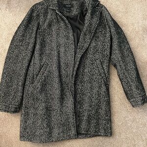 Karen Kane Black and Gray Trench Coat